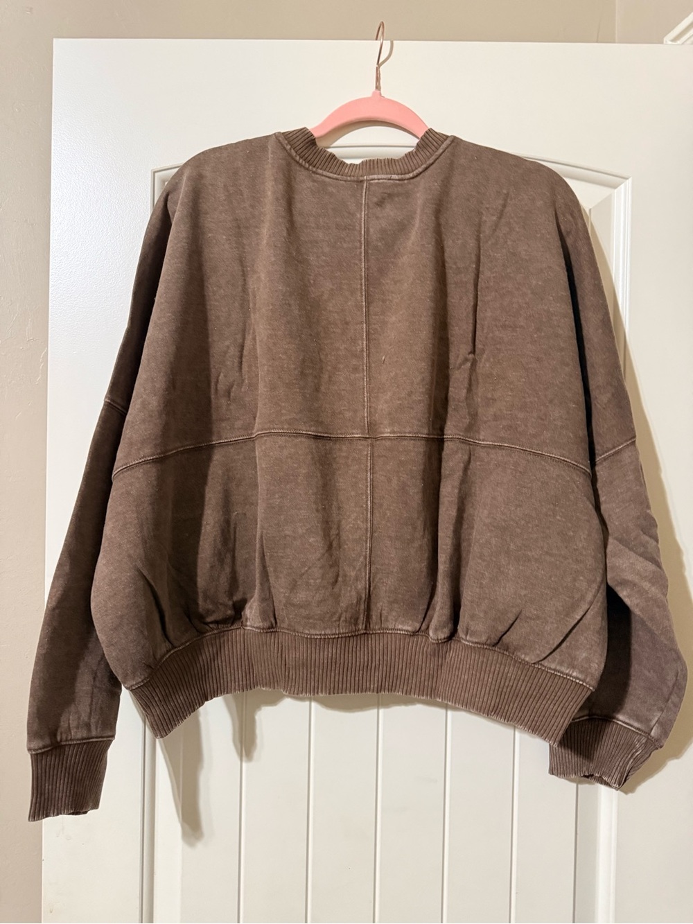 Zenana Vintage Wash Brown Bomber Jacket NWOT - Picture 4 of 4